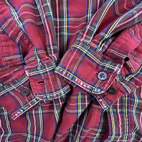 Vintage L.L. Bean Well Worn Red Plaid Flannel Shirt Mens XL Regular 100% Cotton - Picture 4 of 11